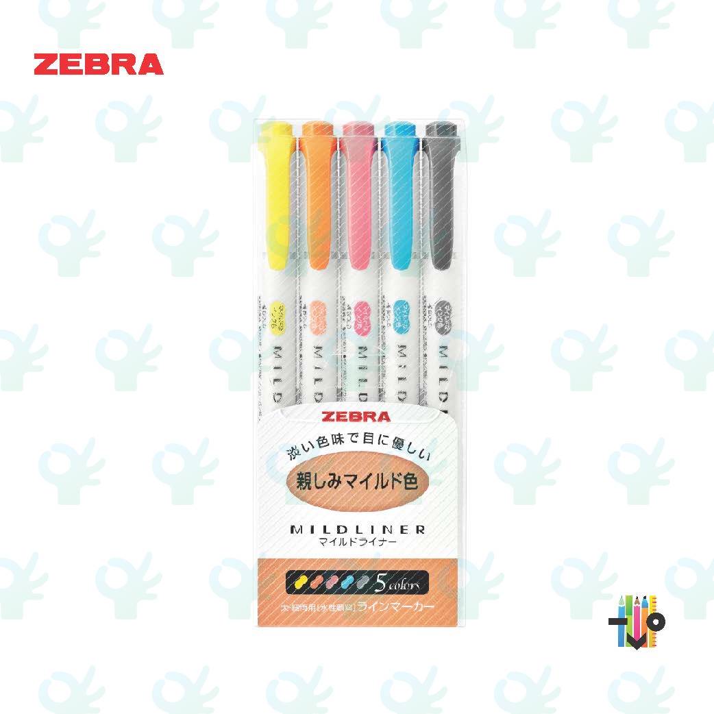 Zebra Highlighters Mildliner Highlighter (5 Colours/set)